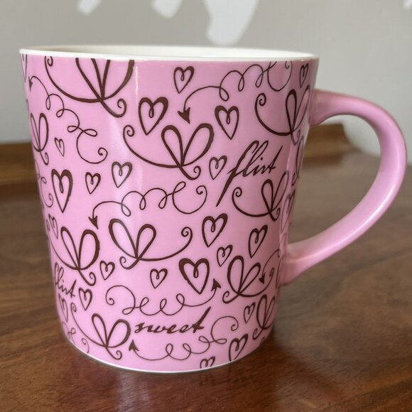 Starbucks Valentine's Day "Flirt" Mug 2006 New Bone China Pink Brown Coffee Cup - Picture 4 of 12